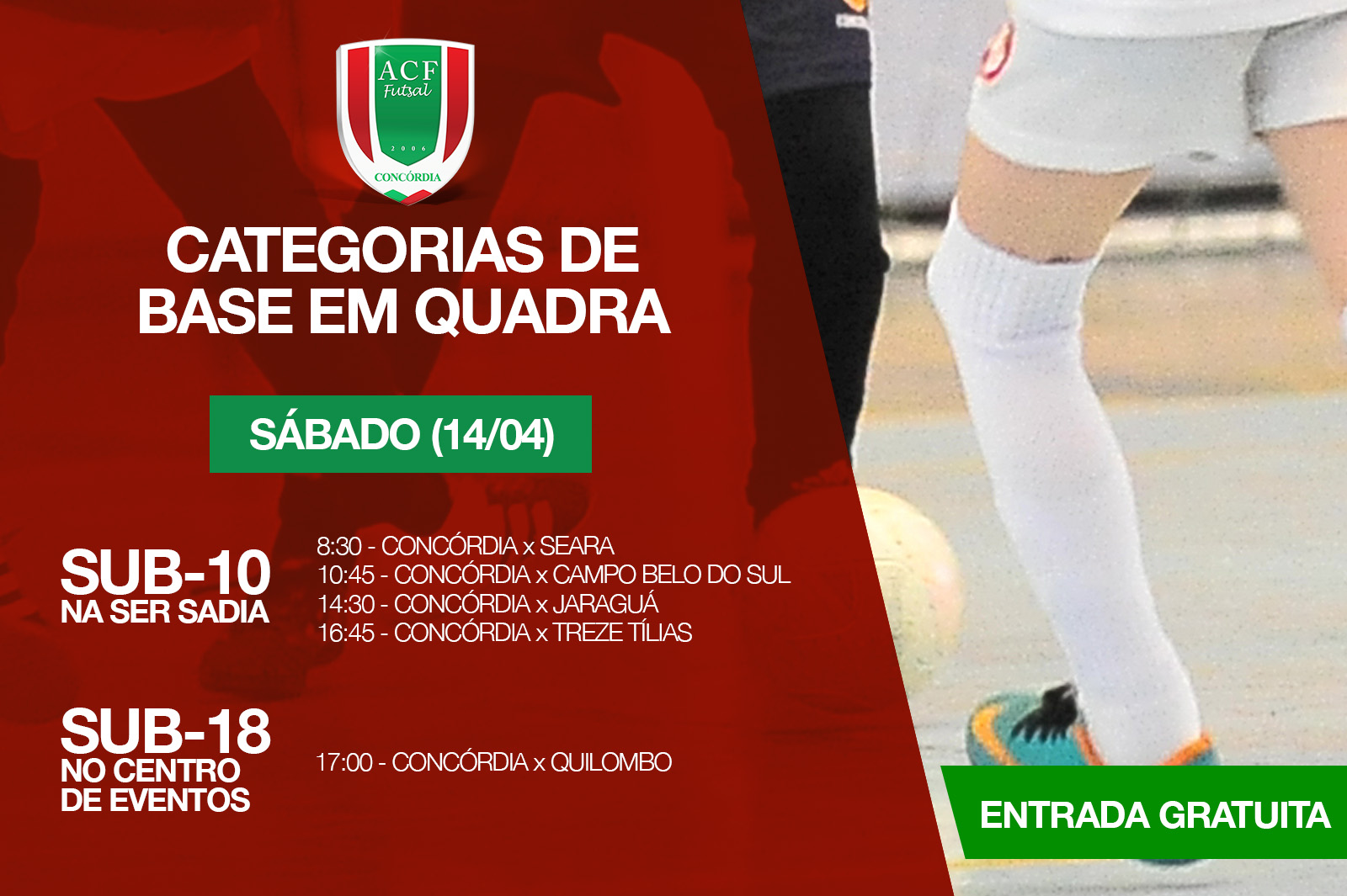 Categorias de base em quadra neste sábado 10 CATEGORIAS DE BASE 1